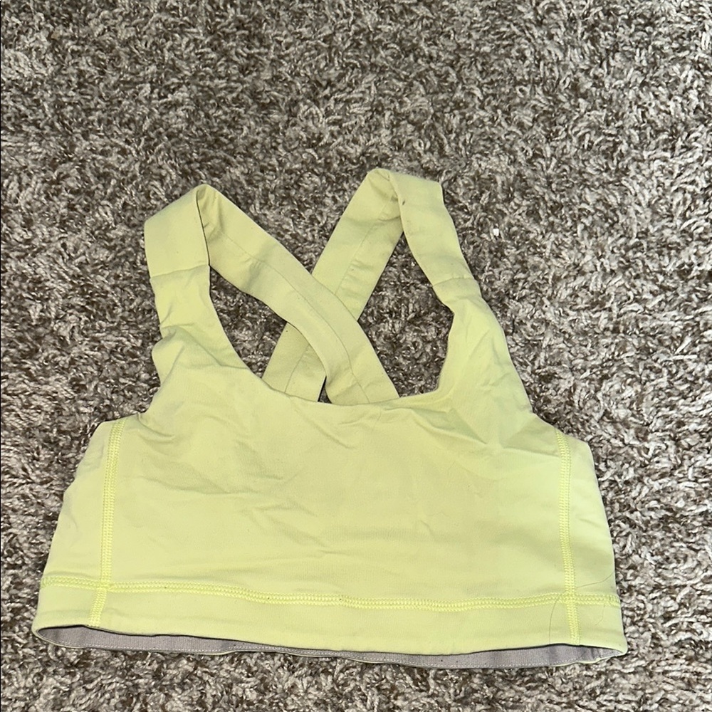 Lululemon Athletica Green Sports Bra with Criss-Cross Straps